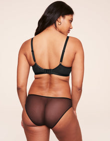 Adore Me Elora Wireless Push Up Plunge in color Jet Black and shape plunge