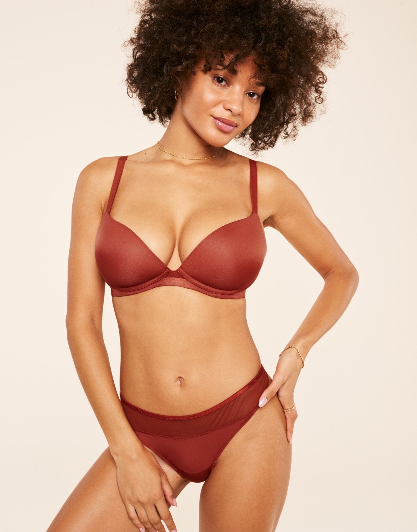 Adore Me Elora in color Ketchup and shape plunge