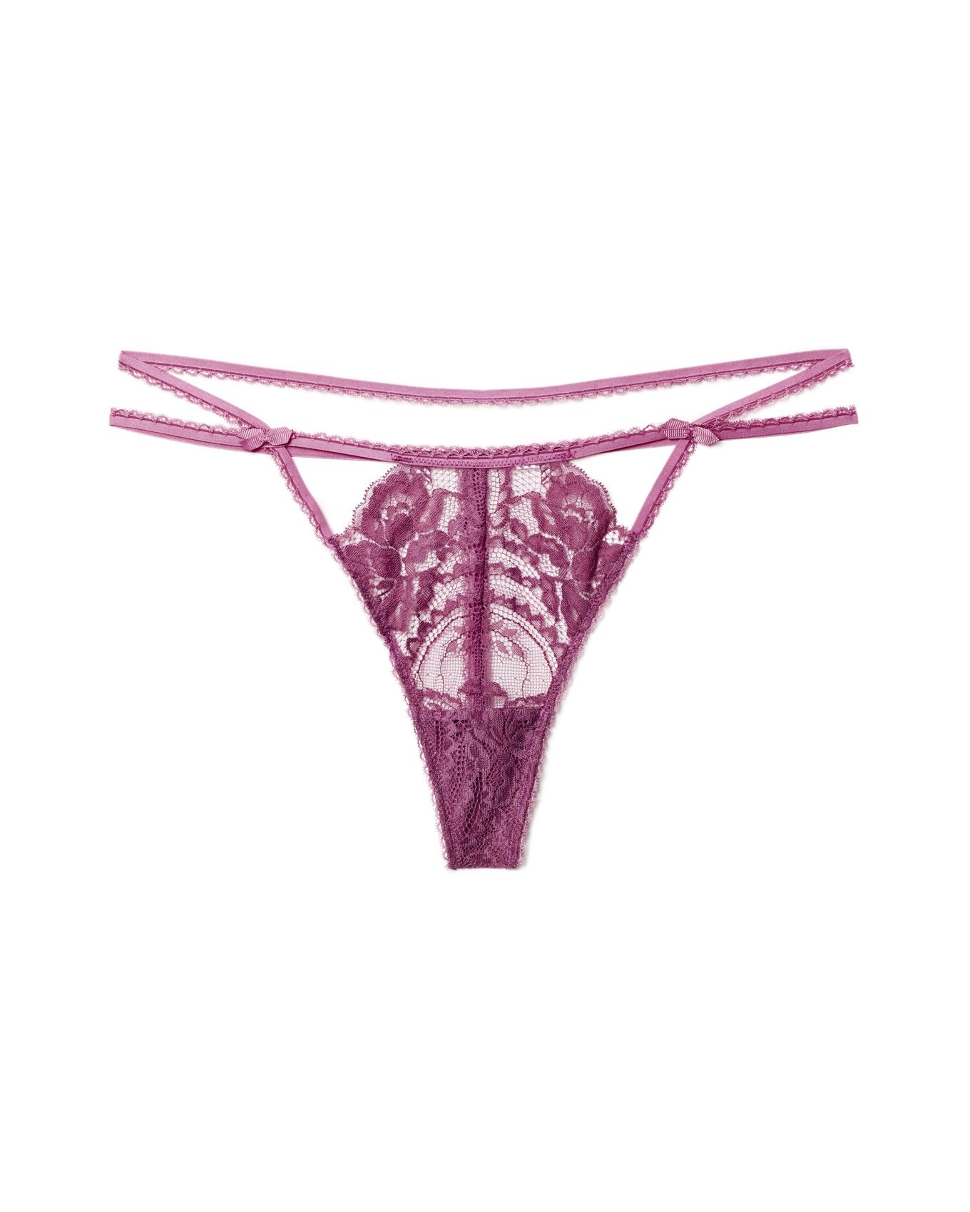 Adore Me Enette G-string in color Grape Kiss and shape g-string