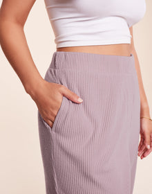 Adore Me Riley Rib Lounge Pant Wide Leg Lounge Pants in color Dawn Pink and shape pant