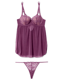 Adore Me Naia in color Grape Kiss and shape babydoll