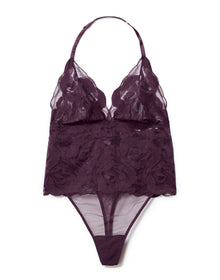 Adore Me Esme Lace bodysuit in color Blackberry Wine and shape bodysuit