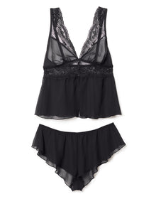 Adore Me Jocie Camisole & Shorts Set in color Jet Black and shape pj