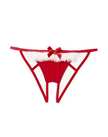 Adore Me Claussa Crotchless Crotchless in color True Red and shape crotchless