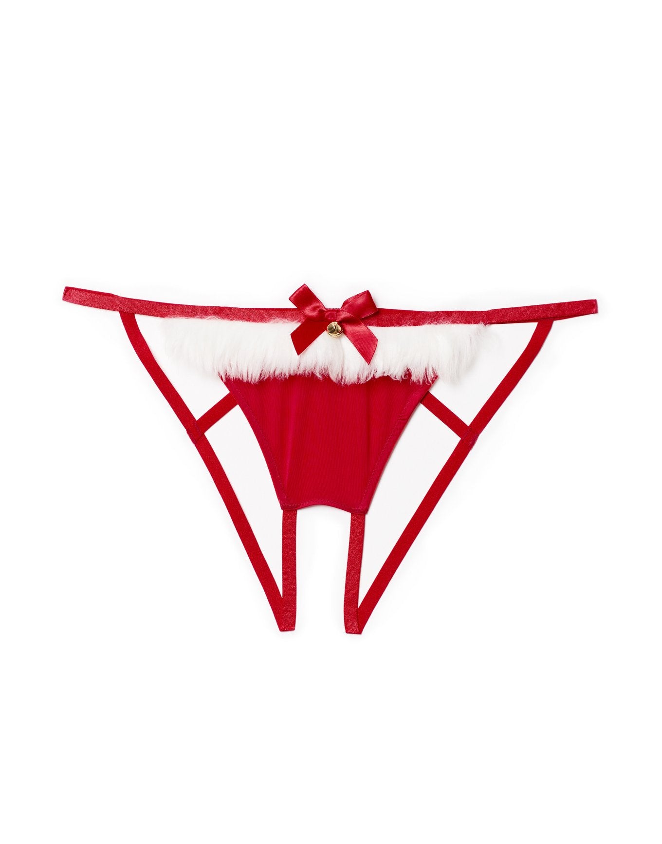 Adore Me Claussa Crotchless Crotchless in color True Red and shape crotchless