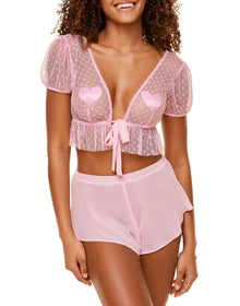 Adore Me Lindy Crop Top & Short Set in color Fairy Tale and shape pj