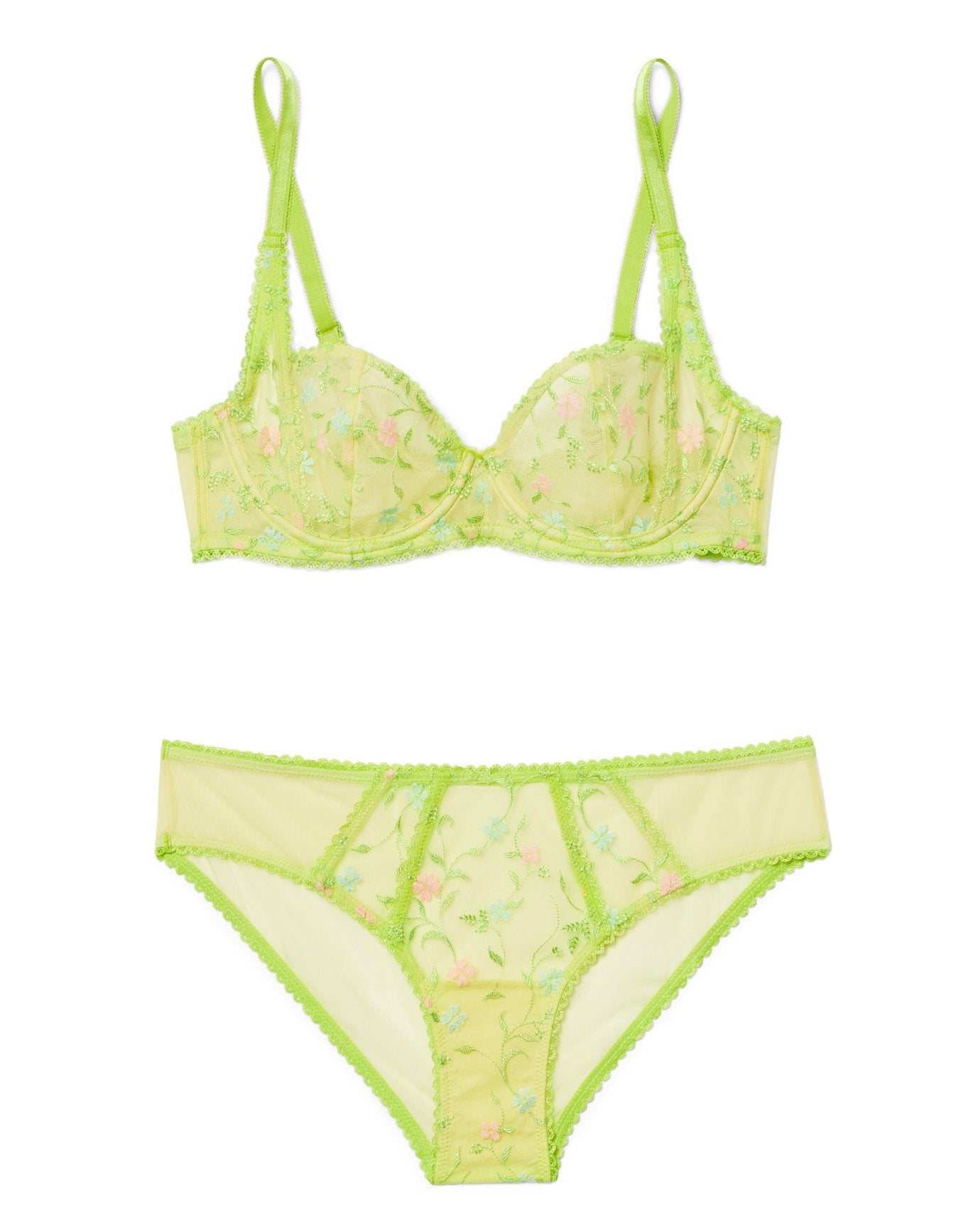 Adore Me Rosa Unlined Balconette Bra in color Blooming Vines Emb C07 / C7BLMNGVIN and shape balconette