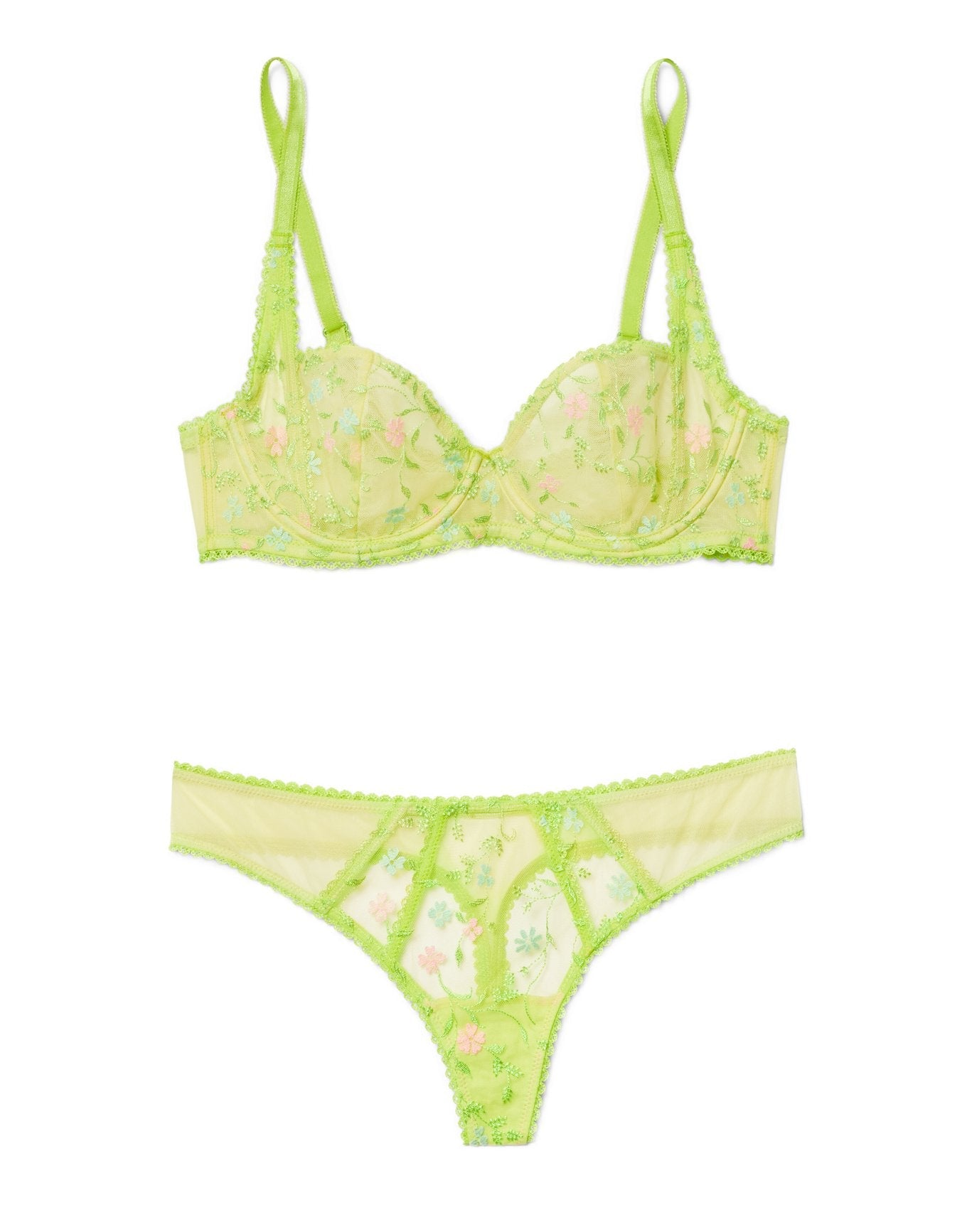 Adore Me Rosa Unlined Balconette Bra in color Blooming Vines Emb C07 / C7BLMNGVIN and shape balconette