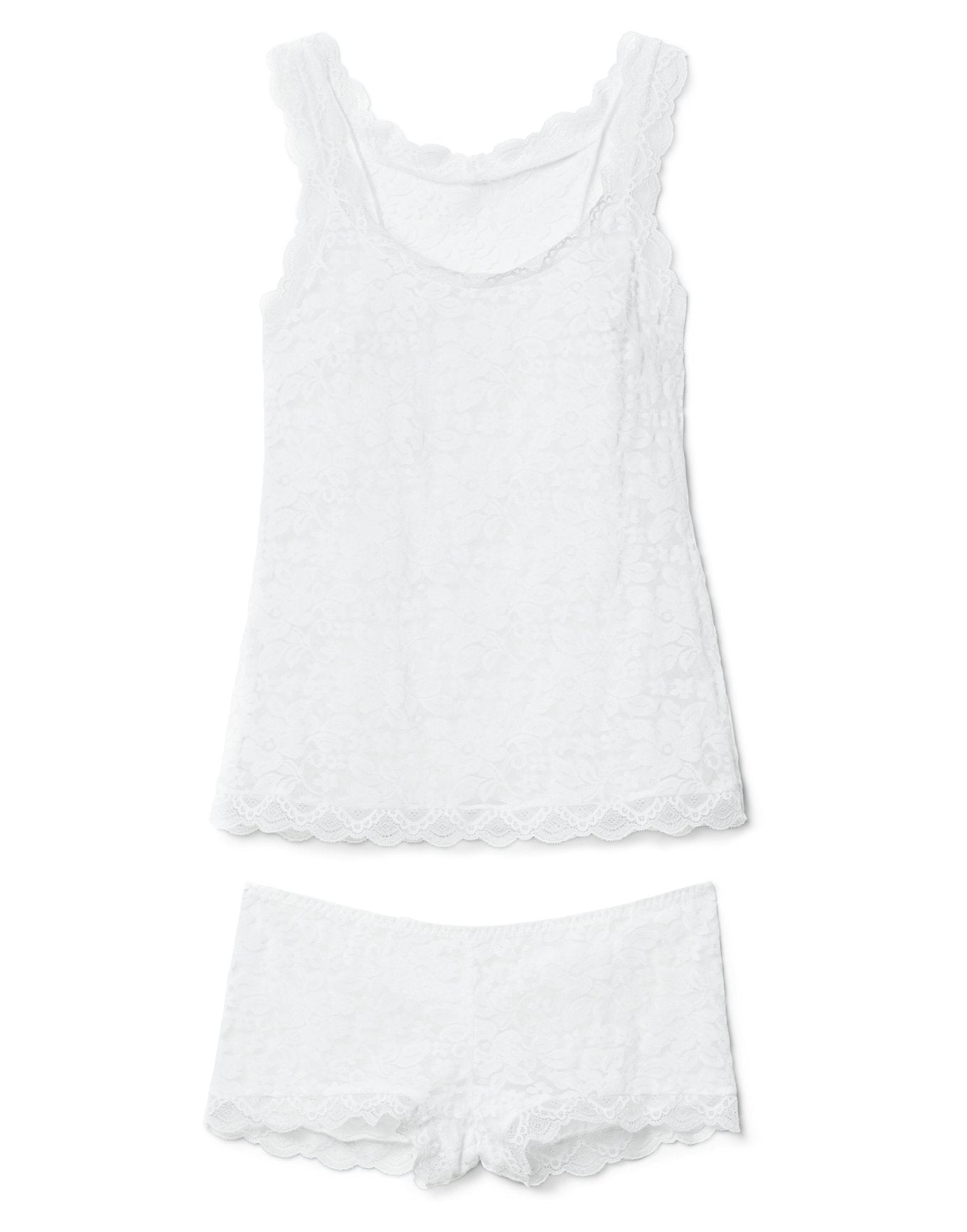 Adore Me Roanne Tank & Shortie Set in color Bright White and shape pj