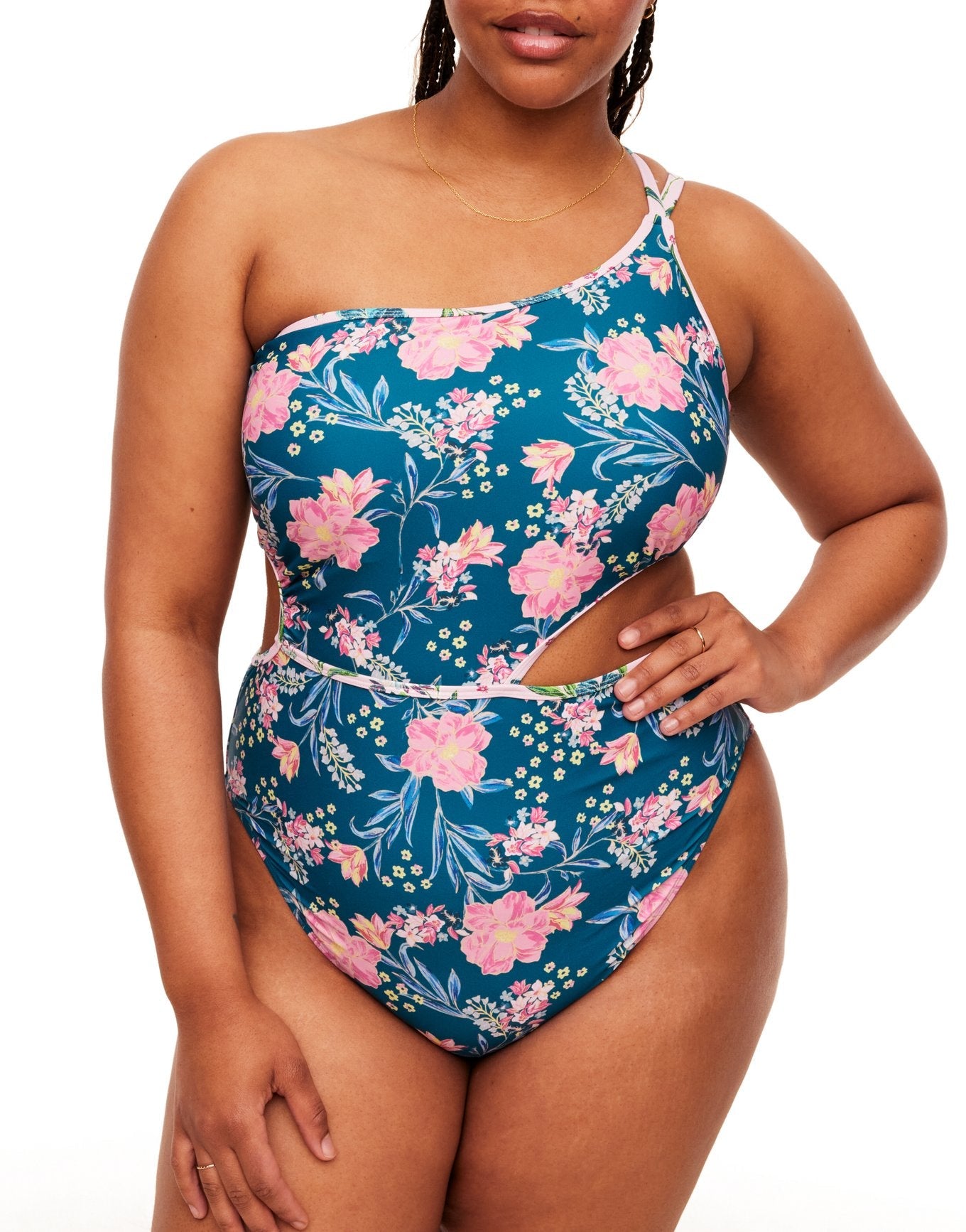 Adore Me Dustin One-Piece in color WELLESLEY FLORAL C1 and shape one piece