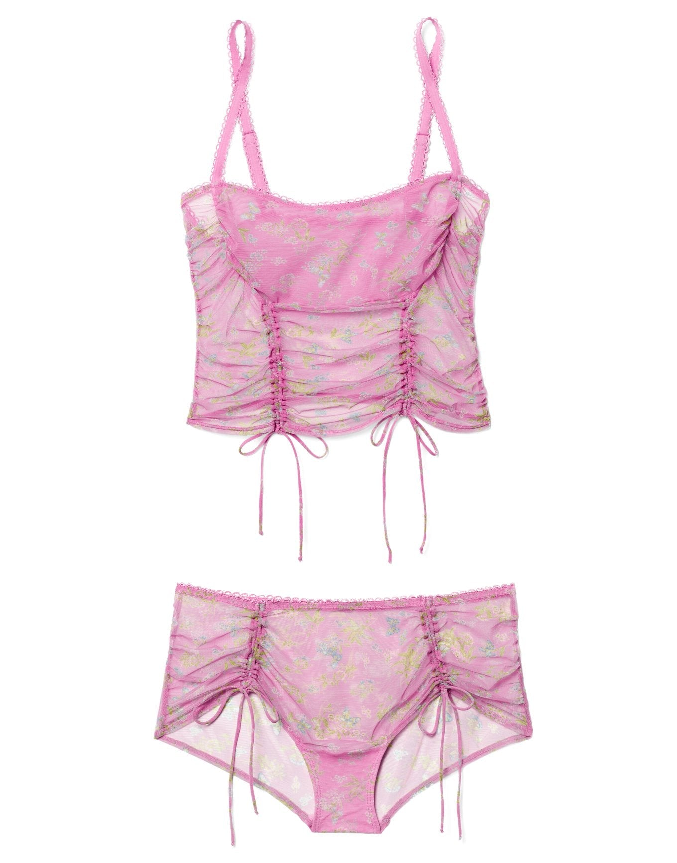 Adore Me Pia Cami & Short Set in color Floral Fantasy C02 and shape pj