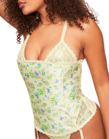 Adore Me Zoie Corset & G-String Set in color FLORAL FANTASY C3 V1 and shape corset