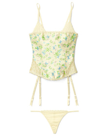 Adore Me Zoie Corset & G-String Set in color FLORAL FANTASY C3 V1 and shape corset