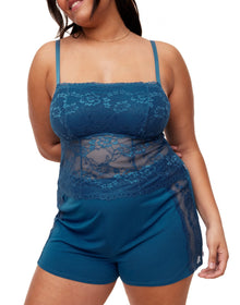 Adore Me Jordyn Camisole & Shorts Set in color Mykonos Blue and shape pj