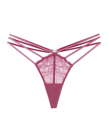 Adore Me Kimberly Brazilian Thong in color Red Violet and shape thong