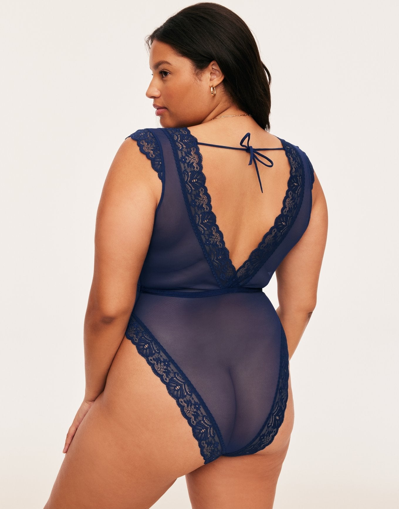 Adore Me Amanda Bodysuit in color Medieval Blue and shape bodysuit