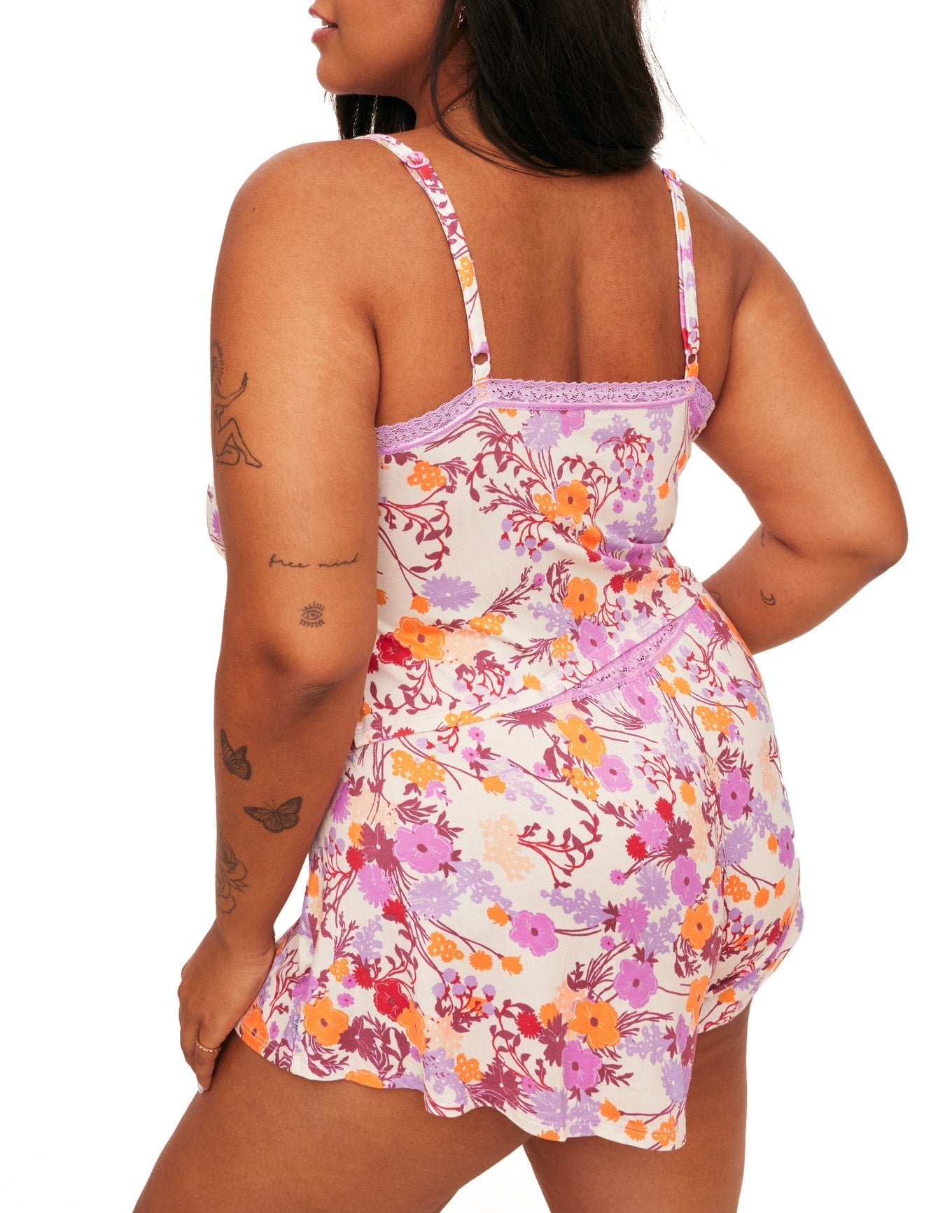 Adore Me Lila Cami & Shorts Set in color Meadow Blooms C02 and shape pj