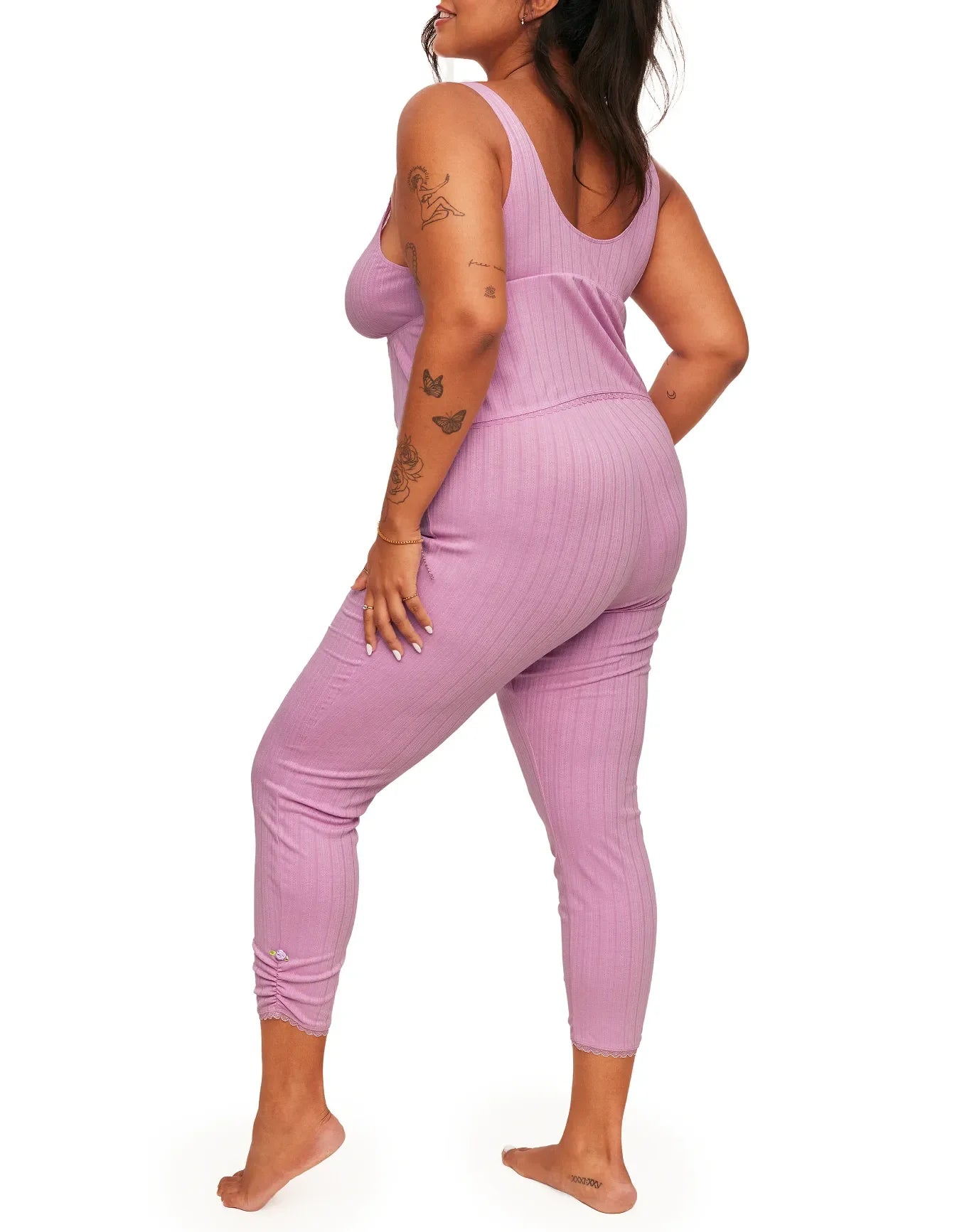 Adore Me Gema Tank & Leggings Set in color Pastel Lavender and shape pj