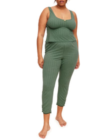 Adore Me Gema Tank & Leggings Set in color Dark Ivy and shape pj