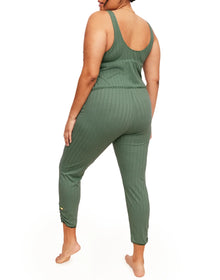 Adore Me Gema Tank & Leggings Set in color Dark Ivy and shape pj