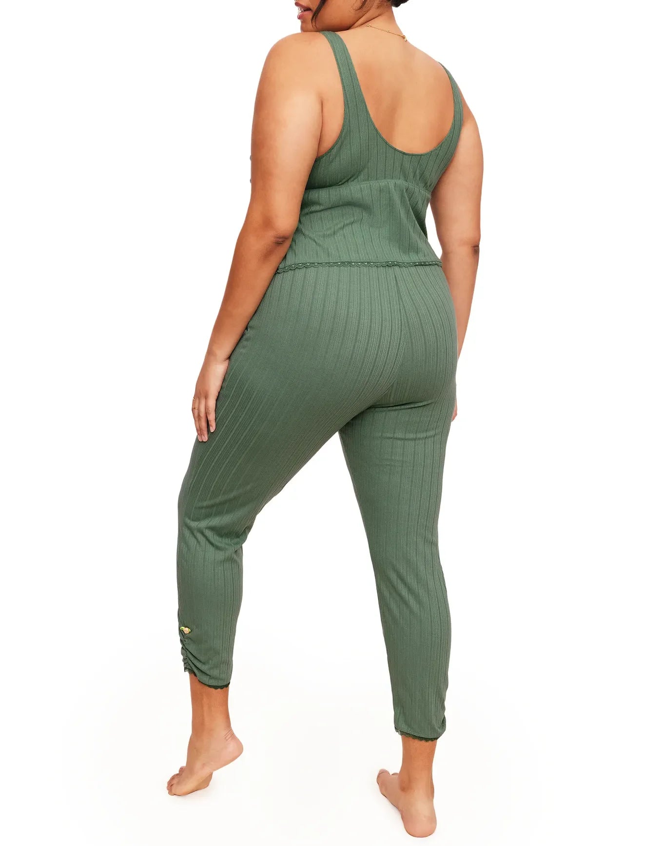 Adore Me Gema Tank & Leggings Set in color Dark Ivy and shape pj