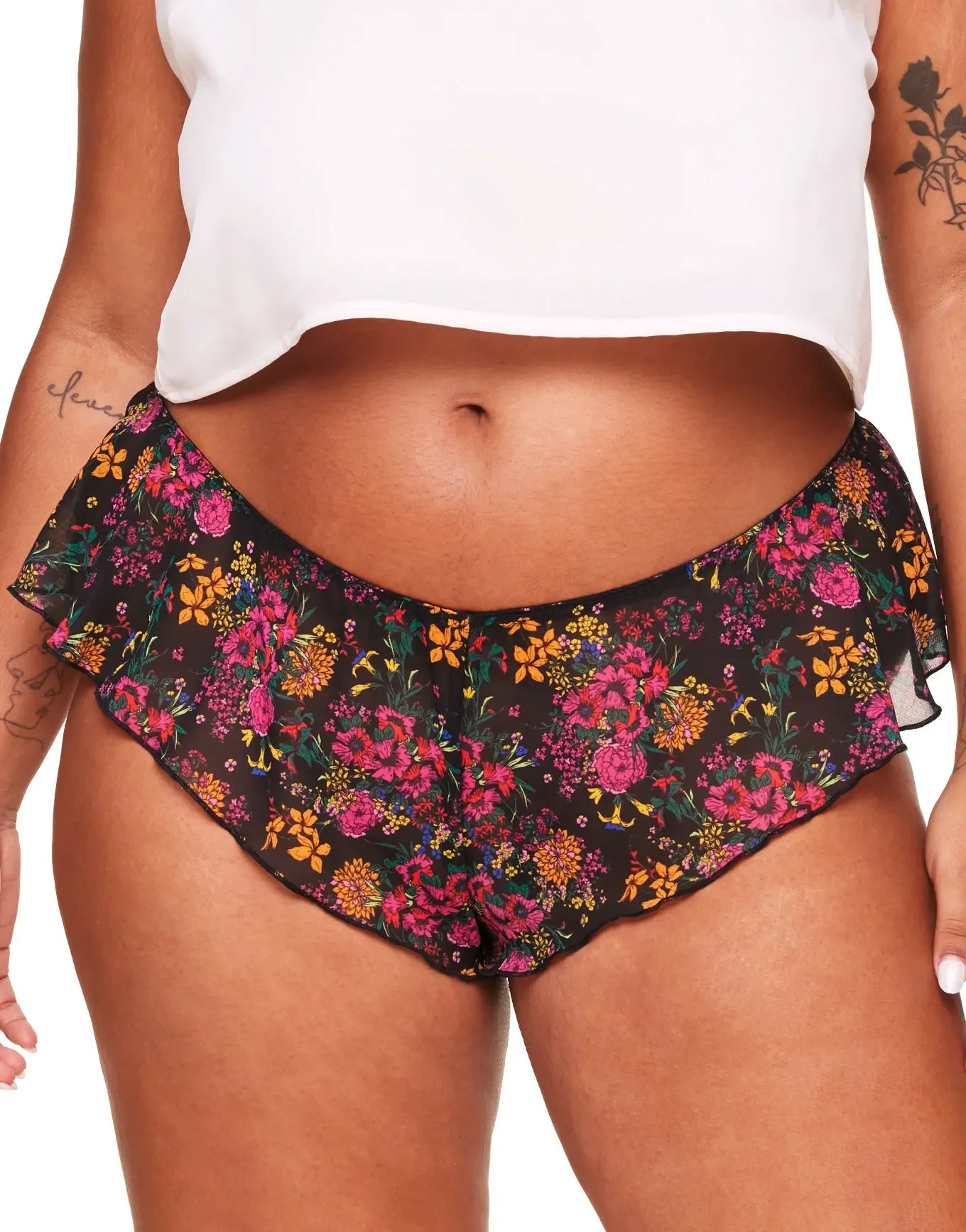 Adore Me Graciela Flutter Panty in color Bustling Bouquet C02 V2 and shape cheeky