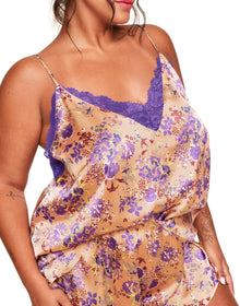 Adore Me Linny Camisole & Short Set in color Bustling Bouquets C04 and shape pj
