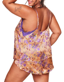 Adore Me Linny Camisole & Short Set in color Bustling Bouquets C04 and shape pj