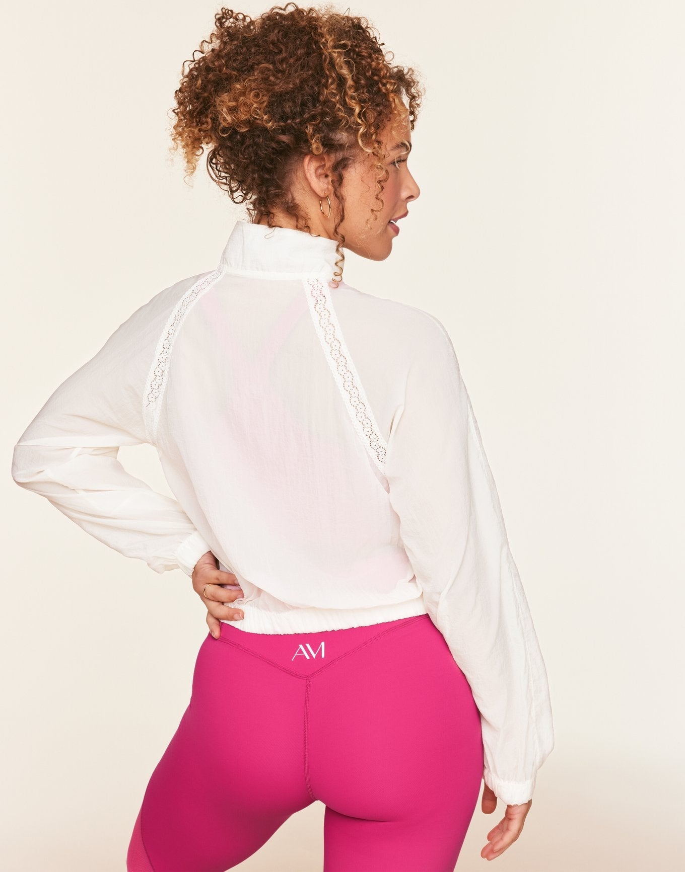 Adore Me Kailee Sheer Woven Outer Layer in color Whisper White and shape jacket