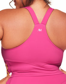 Adore Me Mel Vitality Vitality Cropped Support Tank in color Fuchsia Purple and shape support tank