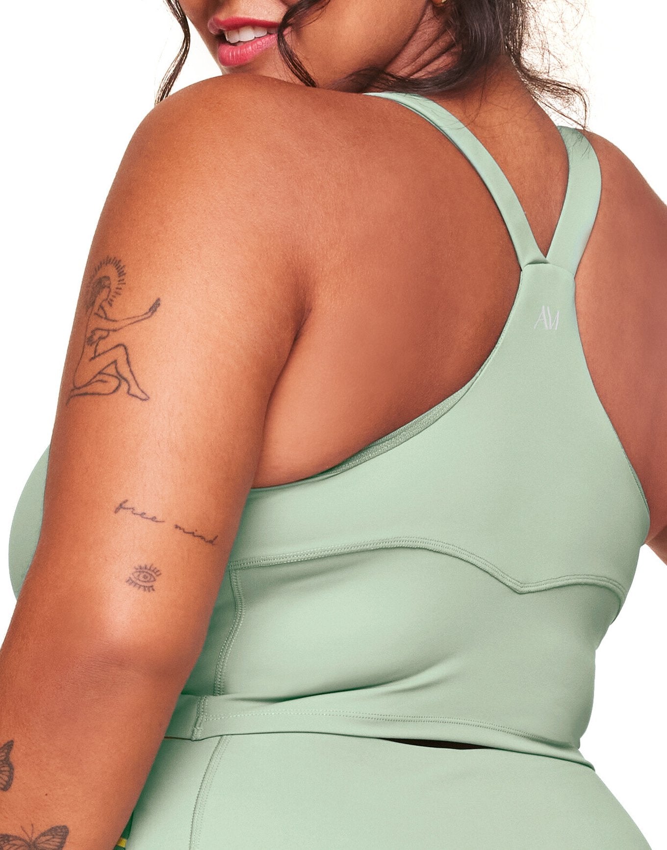 Adore Me Mel Vitality Vitality Cropped Support Tank in color Iceberg Green and shape support tank