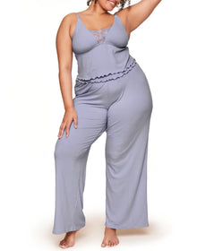 Adore Me Valencia Cami and Pants Set in color Languid Lavender and shape pj