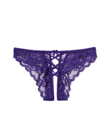 Adore Me Sarina Crotchless Cheeky in color Violet Indigo and shape crotchless