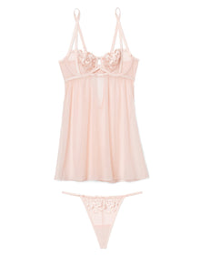Adore Me Jestina Babydoll in color Soft Pink and shape babydoll