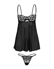 Adore Me Jestina Babydoll in color Jet Black and shape babydoll