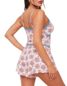 Adore Me Lila Cami & Shorts Set in color Joyful Snowfall C01 and shape pj