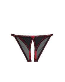 Adore Me Rosalia Crotchless Bikini in color Jet Black and shape crotchless