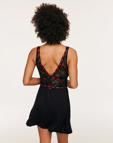 Adore Me Eliana Slip in color Jet Black and shape slip