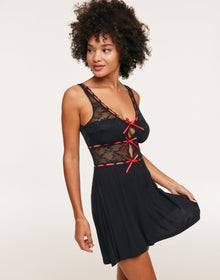 Adore Me Eliana Slip in color Jet Black and shape slip