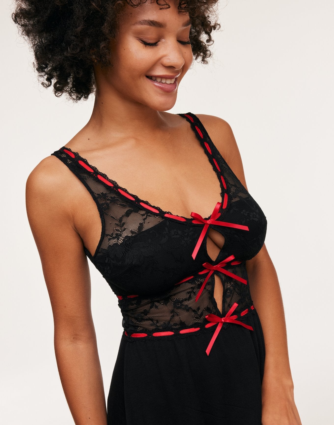 Adore Me Eliana Slip in color Jet Black and shape slip