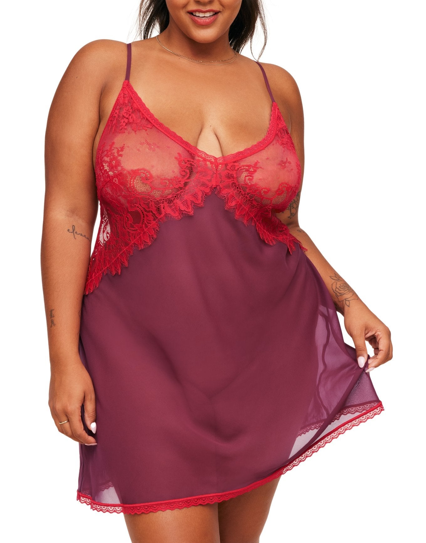 Adore Me Raquel Slip in color True Red and shape slip
