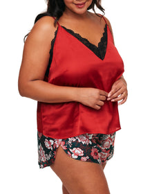 Adore Me Linny Camisole & Shorts Set in color Glamour Blooms C01 and shape pj