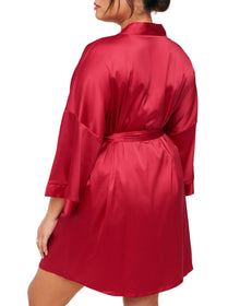 Adore Me Roxey Robe in color Barbados Cherry and shape robe