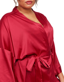 Adore Me Roxey Robe in color Barbados Cherry and shape robe