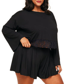 Adore Me Ande PJ Set in color Jet Black and shape pj
