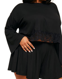 Adore Me Ande PJ Set in color Jet Black and shape pj