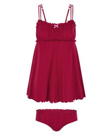 Adore Me Ophylia Babydoll & Hipster Set in color Jester Red and shape babydoll