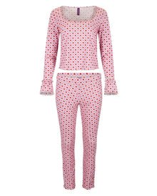 Adore Me Audra Long Sleeve Top & Legging Set in color Heart's a Flutter C01 and shape pj