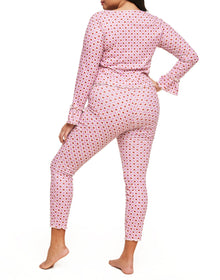 Adore Me Audra Long Sleeve Top & Legging Set in color Heart's a Flutter C01 and shape pj