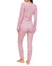 Adore Me Audra Long Sleeve Top & Legging Set in color Heart's a Flutter C01 and shape pj